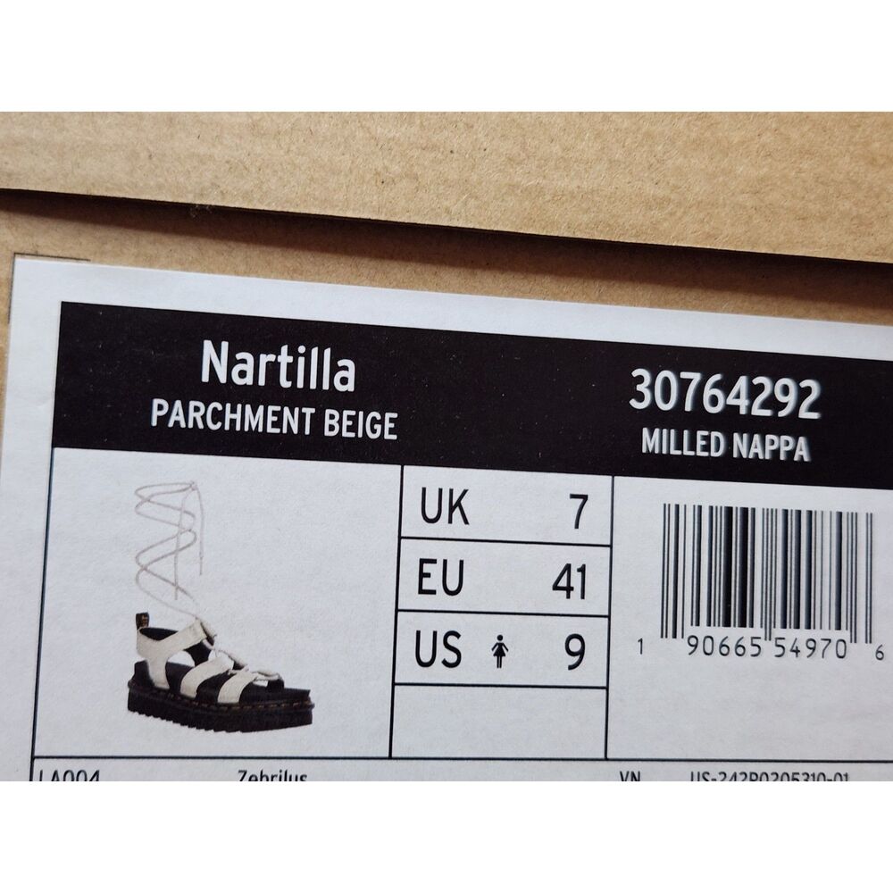 Dr. Martens Cream Leather Platform Sandals with Black Sole - Picture 8 of 12